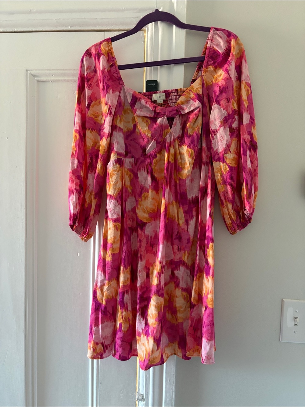 LOFT Pink and Yellow Floral dress